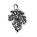 Oxidized Sterling Silver Maple Leaf Pendant